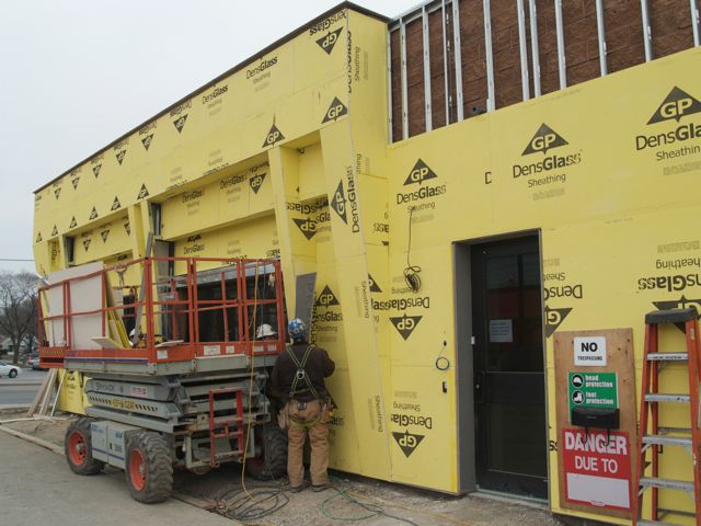 continuing sheathing on west side