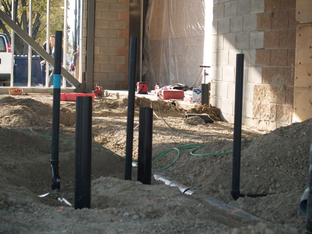 rough plumbing in addition layed