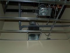 HVAC diffuser and POT light in washroom