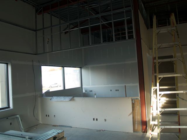 half wall and bulkhead in tech area