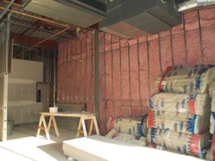 wall to addition with temporary insulation